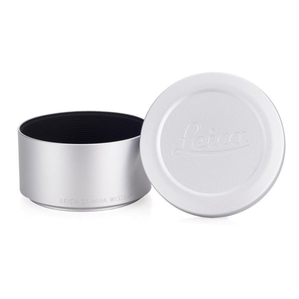 Lens hood with cap for M 75 + 90mm f/2.4, silver