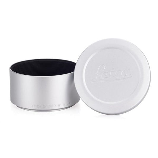 Lens hood with cap for M 75 + 90mm f/2.4, silver